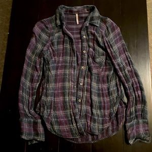 Free People Flannel Button Down